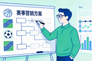 体育策划服务图标 - 策划人员在白板上绘制赛事营销方案